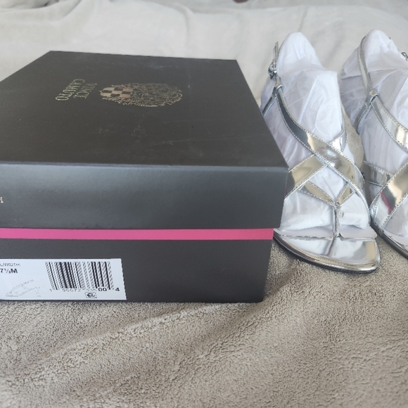 Vince Camuto Silver Strappy Heels - Picture 4 of 6